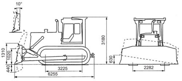 Габариты Т-170Б (болотоход) Габариты Т-170Б (болотоход)