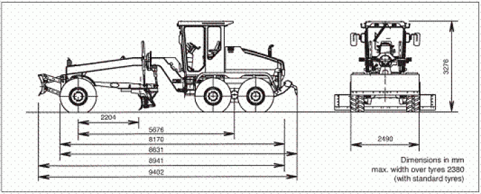Габариты BOMAG BG 160 - 16 тонн Габариты BOMAG BG 160 - 16 тонн